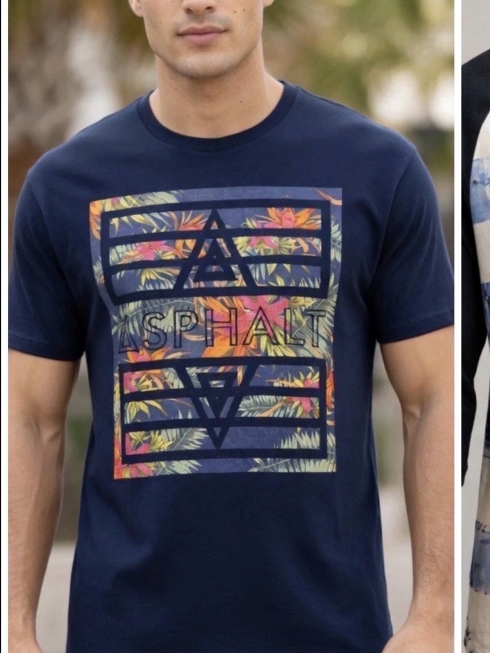 Tillys Asphalt Mens Short Sleeve T-Shirt Paradise Vacation Tropical Shirt Large